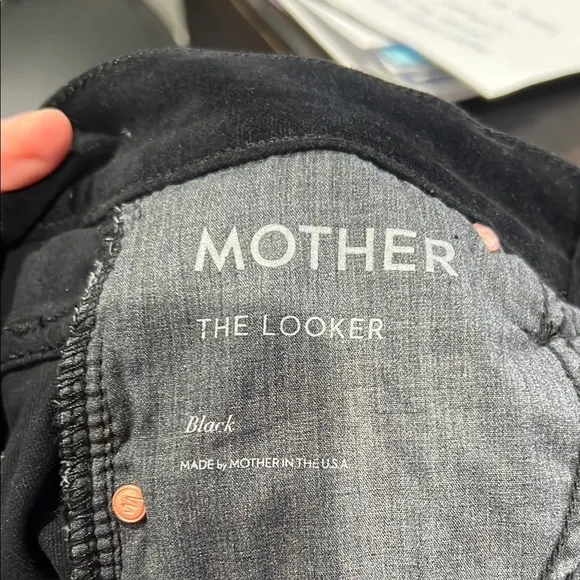 Mother Black Velvet Skinny Ankle Jeans Sz 26