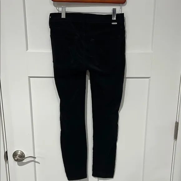 Mother Black Velvet Skinny Ankle Jeans Sz 26