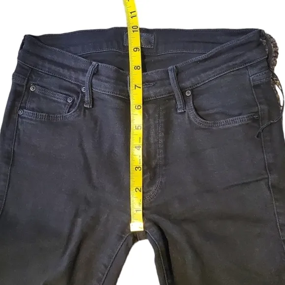 Mother Jeans Denim The Looker Goth Grunge A Model Spy Black Skinny Jeans Size 26