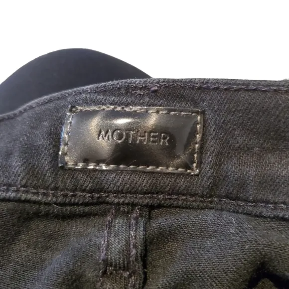 Mother Jeans Denim The Looker Goth Grunge A Model Spy Black Skinny Jeans Size 26