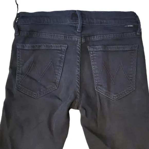 Mother Jeans Denim The Looker Goth Grunge A Model Spy Black Skinny Jeans Size 26