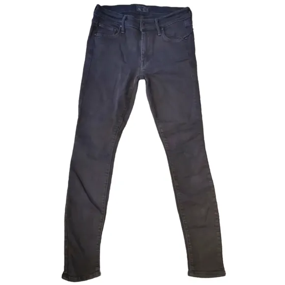 Mother Jeans Denim The Looker Goth Grunge A Model Spy Black Skinny Jeans Size 26