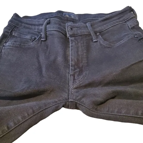 Mother Jeans Denim The Looker Goth Grunge A Model Spy Black Skinny Jeans Size 26