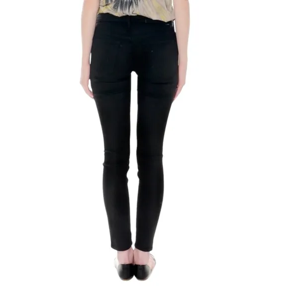 Mother Jeans Denim The Looker Goth Grunge A Model Spy Black Skinny Jeans Size 26