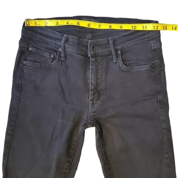 Mother Jeans Denim The Looker Goth Grunge A Model Spy Black Skinny Jeans Size 26