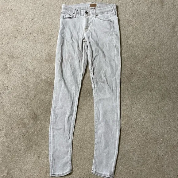 Mother Jeans Womens 26 The Looker Pop! Skinny Battleground Grey Stretch Designer
