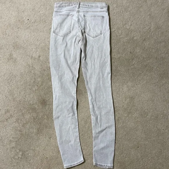 Mother Jeans Womens 26 The Looker Pop! Skinny Battleground Grey Stretch Designer