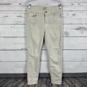 Mother Jeans Womens 28 Beige Blush Skinny Stretch Midrise Casual Rips The Looker
