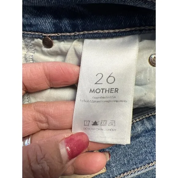 Mother The Stunner Ankle Jeans The Love Experiment  Womens's Sz 26 Button Fly