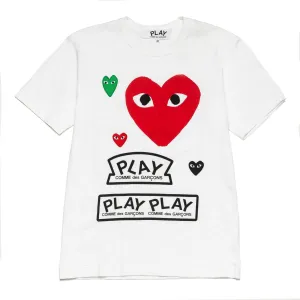 Multi Heart Logo Text S/S Tee AZ-T280-051-1 White