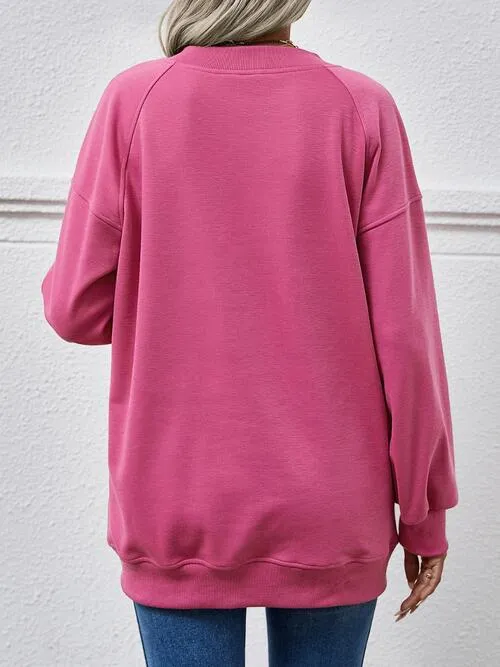 Naima Round Neck Drop Shoulder Long Sleeve Sweatshirt