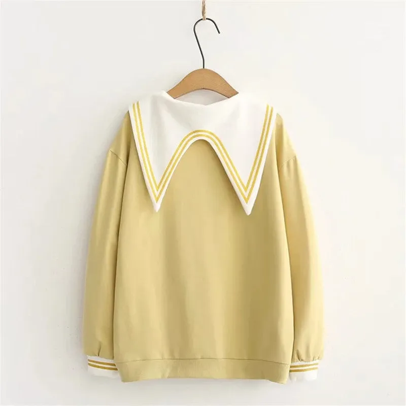 NAVY COLLAR FAKE TWO PIECE PULLOVER UB3138