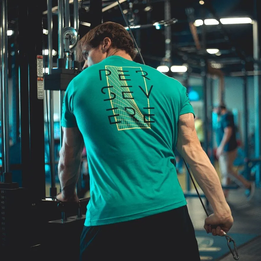 Never Quit T-Shirt - Heather Aqua