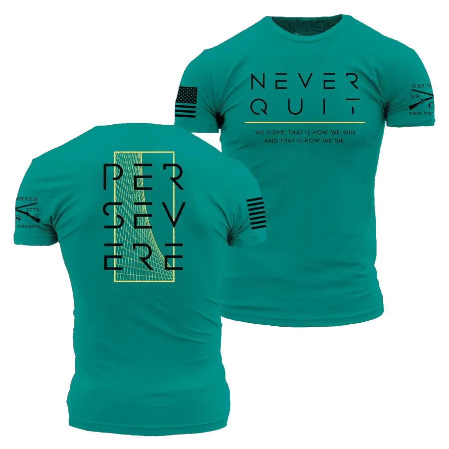 Never Quit T-Shirt - Heather Aqua