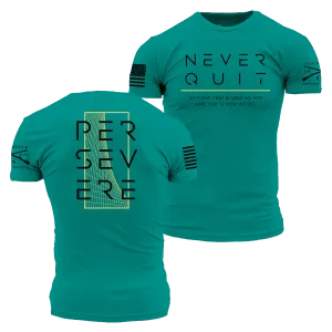 Never Quit T-Shirt - Heather Aqua