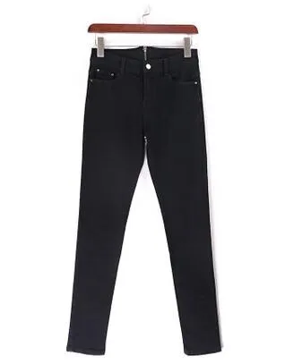 New Autumn Winter High Waist Jeans For Women Back Zipper Skinny Pencil Denim Pants Elastic Stretched Trousers