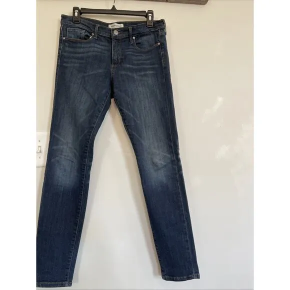 New Banana Republic Perfect Skinny Jeans Size 28 Womens Blue Denim Dark Wash Zip
