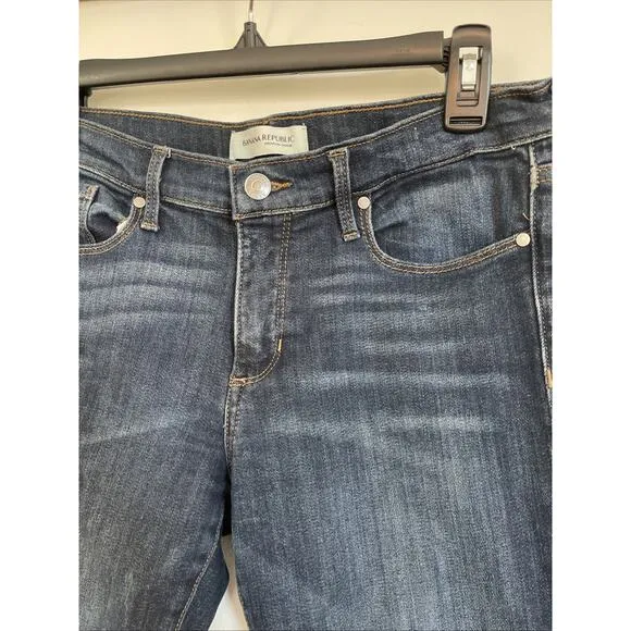 New Banana Republic Perfect Skinny Jeans Size 28 Womens Blue Denim Dark Wash Zip