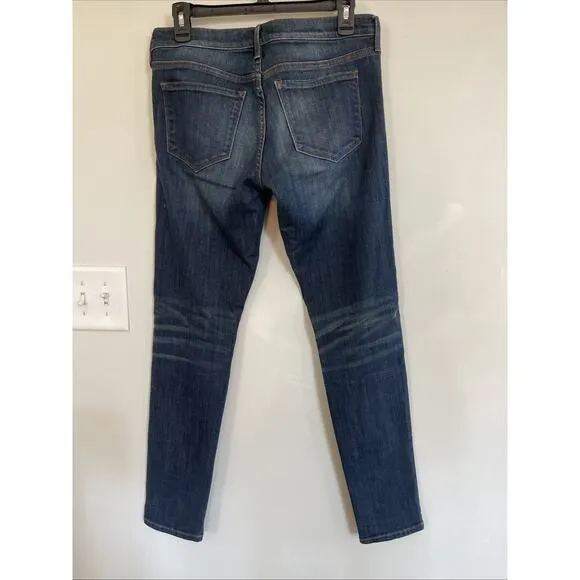 New Banana Republic Perfect Skinny Jeans Size 28 Womens Blue Denim Dark Wash Zip