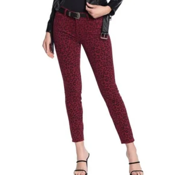 New DL1961 Florence‎ Instasculpt Leopard Mid Rise Jeans