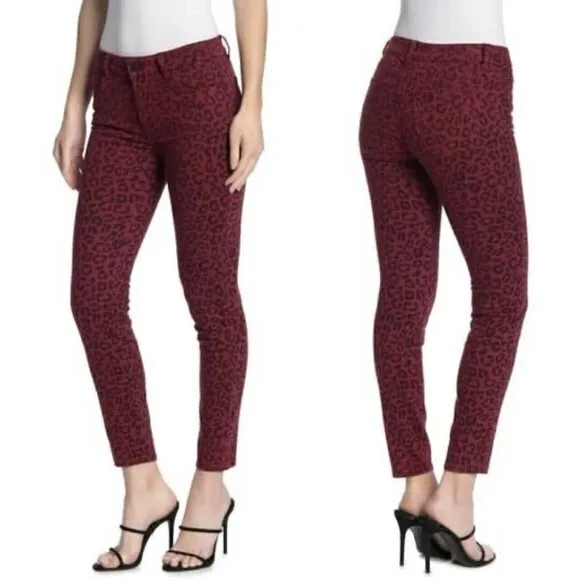 New DL1961 Florence‎ Instasculpt Leopard Mid Rise Jeans