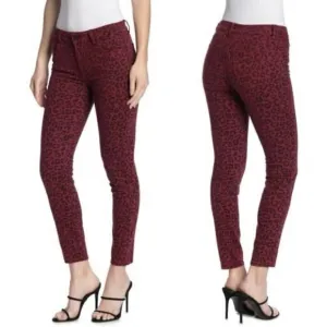 New DL1961 Florence‎ Instasculpt Leopard Mid Rise Jeans