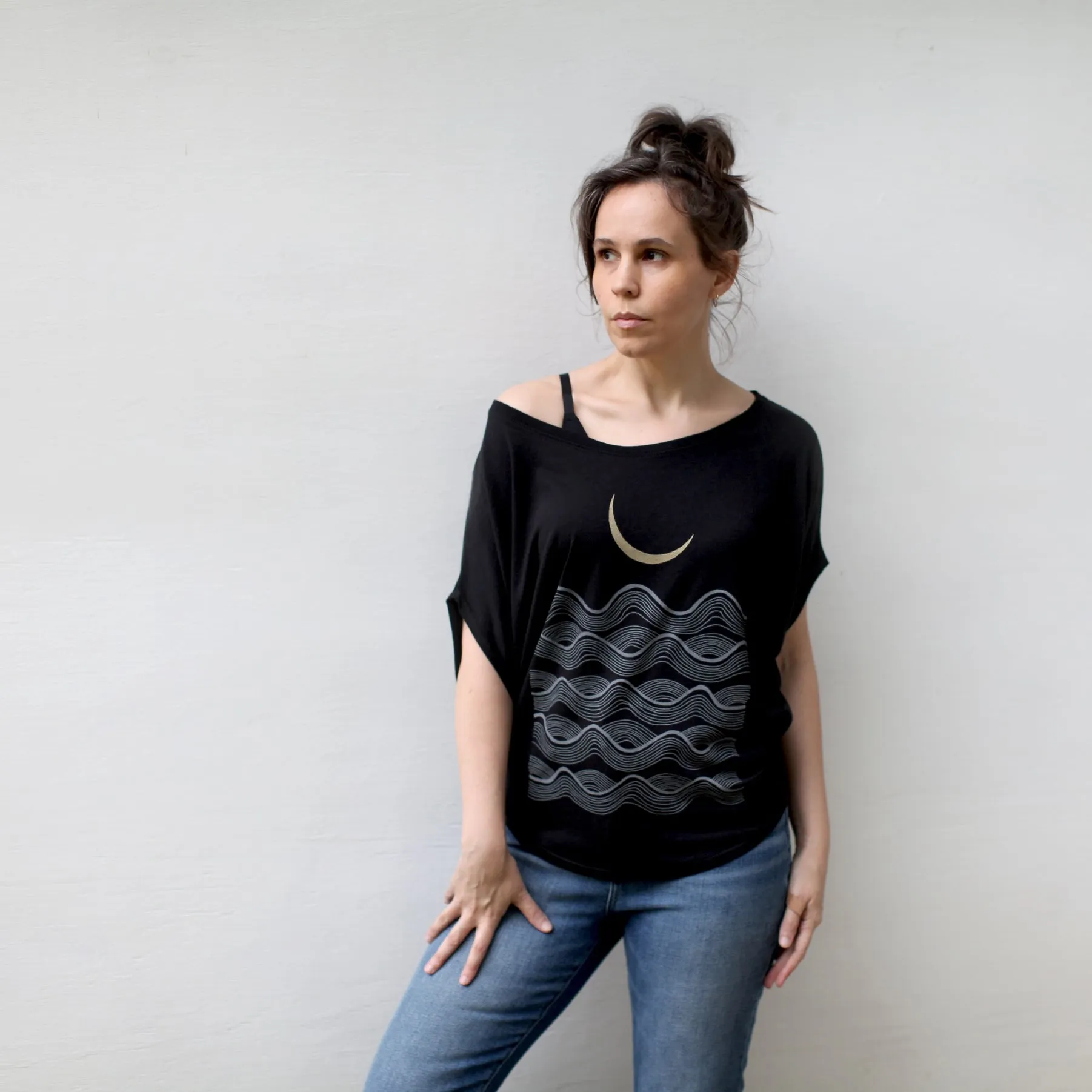 NEW! Fathoms Nautical Women's Dolman Sleeve Bamboo Tee in Black by Blackbird Supply Co.