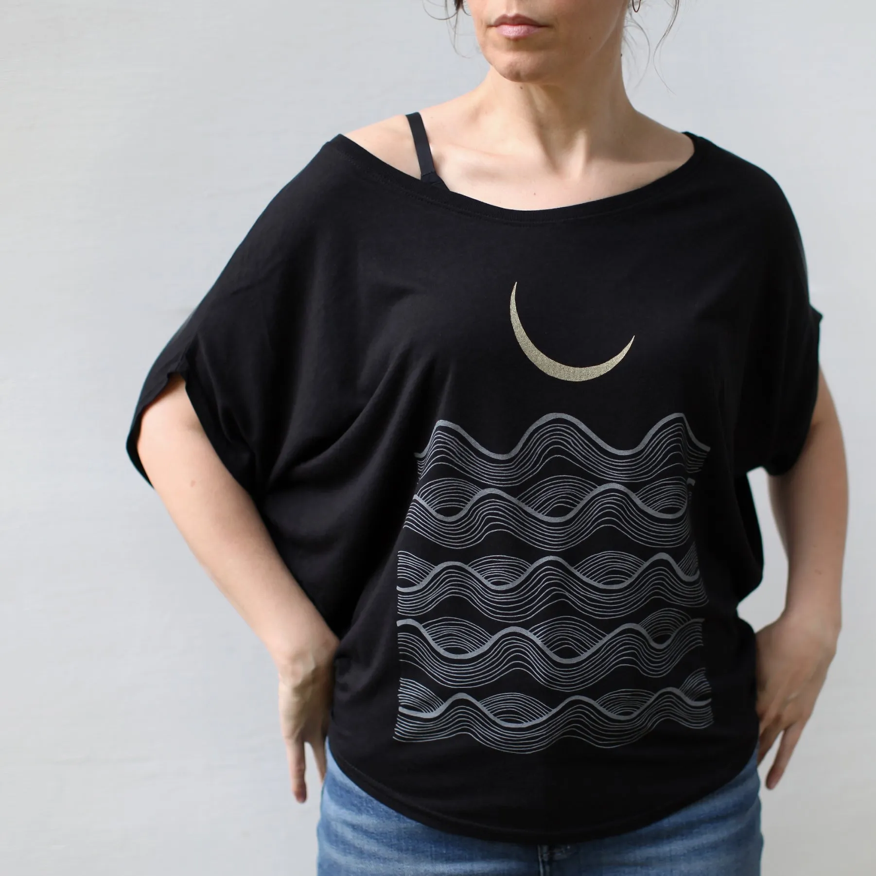 NEW! Fathoms Nautical Women's Dolman Sleeve Bamboo Tee in Black by Blackbird Supply Co.