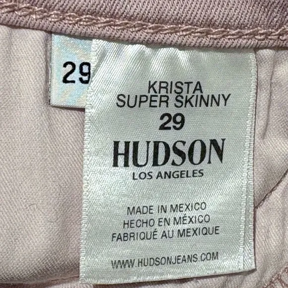 New Hudson dusty pink Krista super skinny ankle Jeans 29