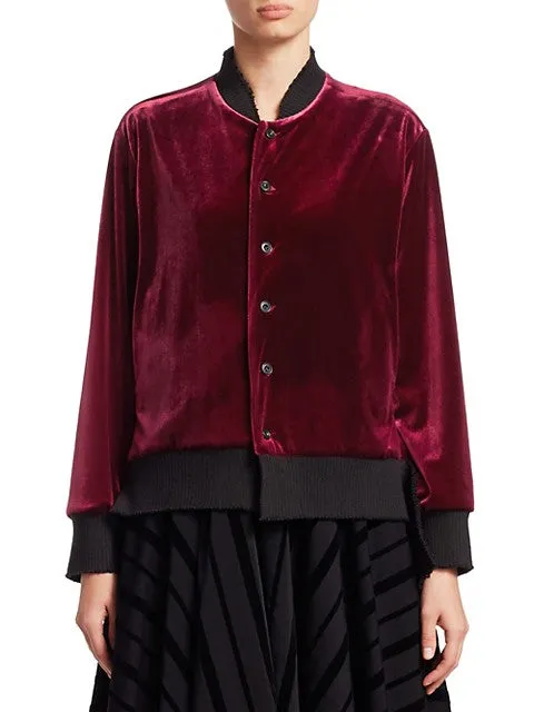 Nocturne #22 Velvet Long Bomber Jacket