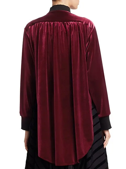 Nocturne #22 Velvet Long Bomber Jacket
