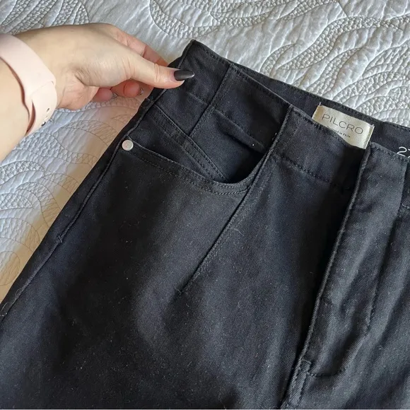 NWT - Anthropologie - Pilcro - Corset Mid-Rise Skinny Jeans - Cline Wash (Black)