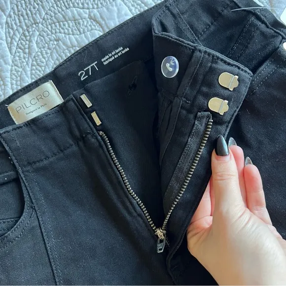 NWT - Anthropologie - Pilcro - Corset Mid-Rise Skinny Jeans - Cline Wash (Black)