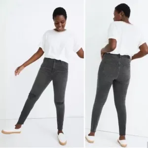 NWT MADEWELL Black Curvy High Rise Skinny Jeans Size 37 (Plus 24)