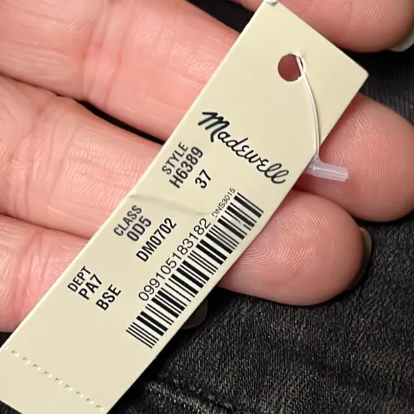 NWT MADEWELL Black Curvy High Rise Skinny Jeans Size 37 (Plus 24)