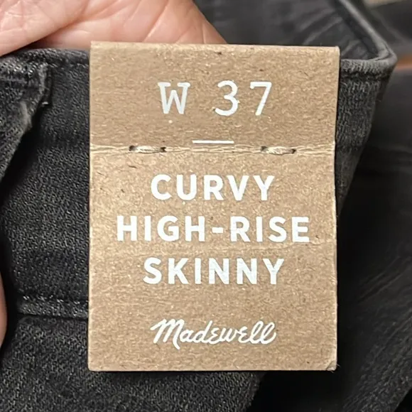 NWT MADEWELL Black Curvy High Rise Skinny Jeans Size 37 (Plus 24)