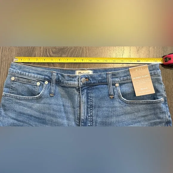 NWT Madewell Skinny Flare Jeans in Fairson Wash Size 33