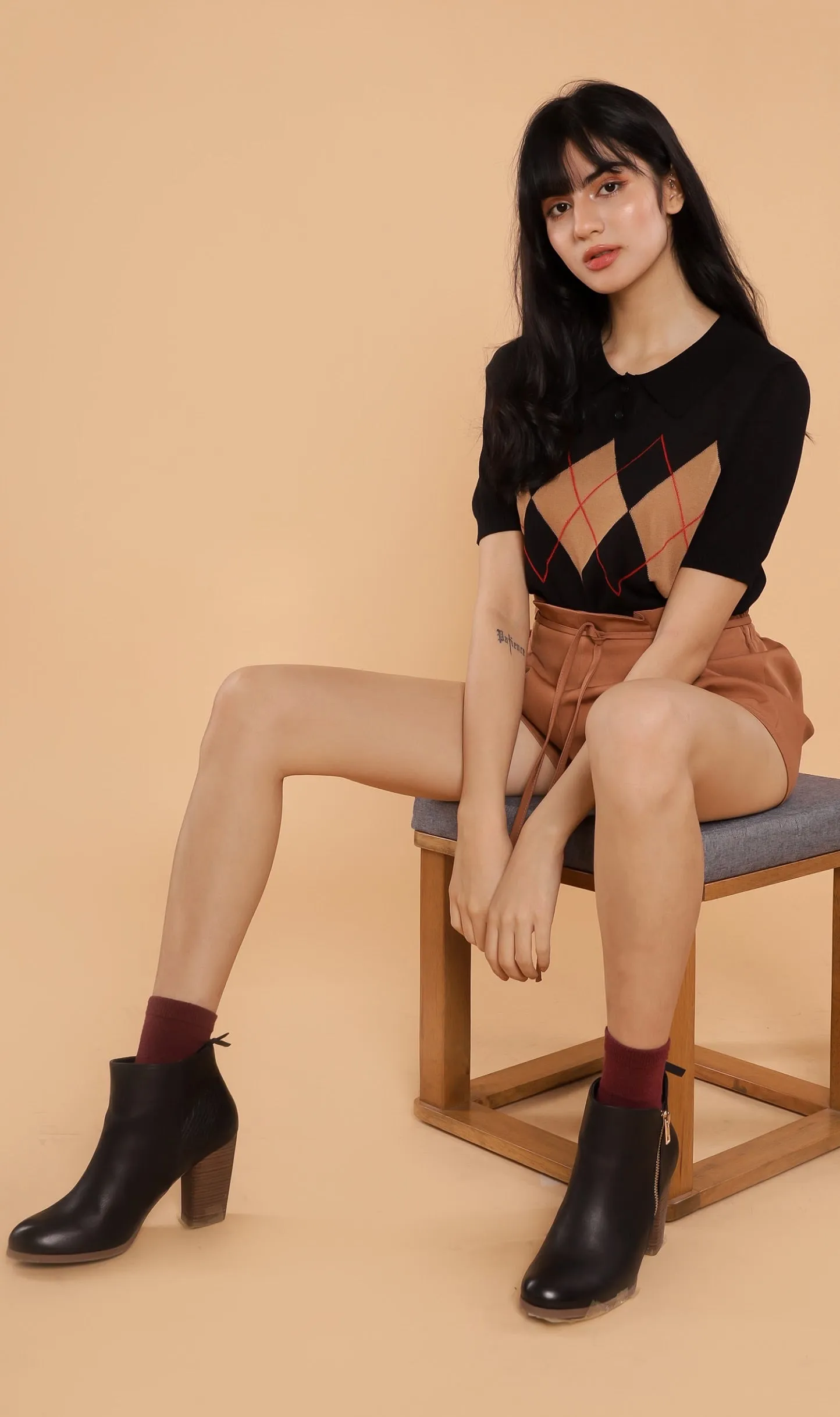 NYM Argyle Knit Polo (Black)