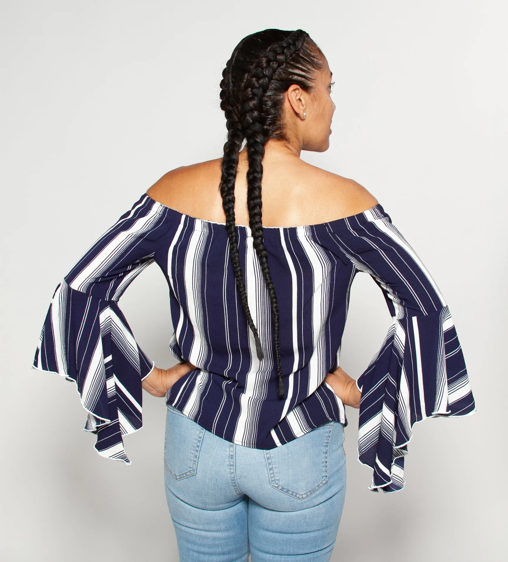 Off The Shoulder Top With Ruffle Sleeve