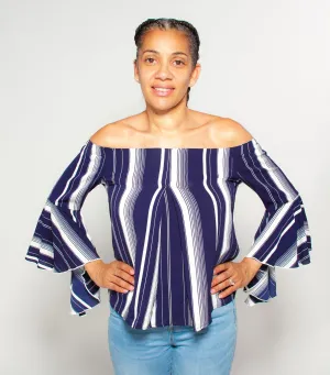 Off The Shoulder Top With Ruffle Sleeve