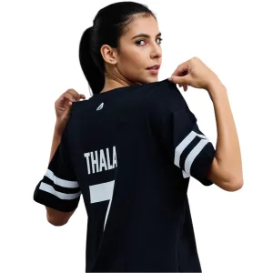 Official CSK Thala Womens Oversized T-Shirt - Black