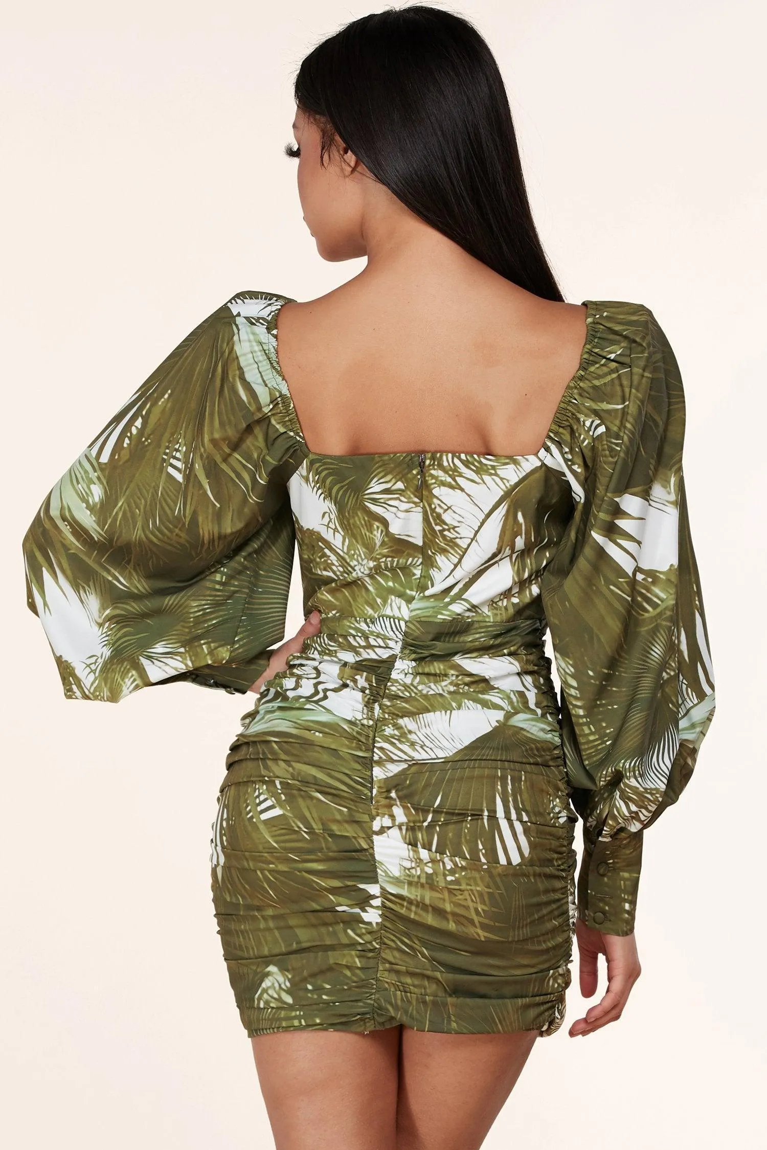 OLIVE LEAFS DRESS MINI
