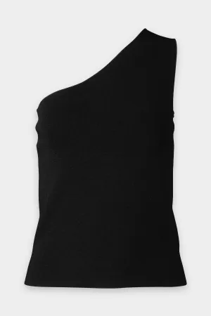 One Shoulder Tank in Black