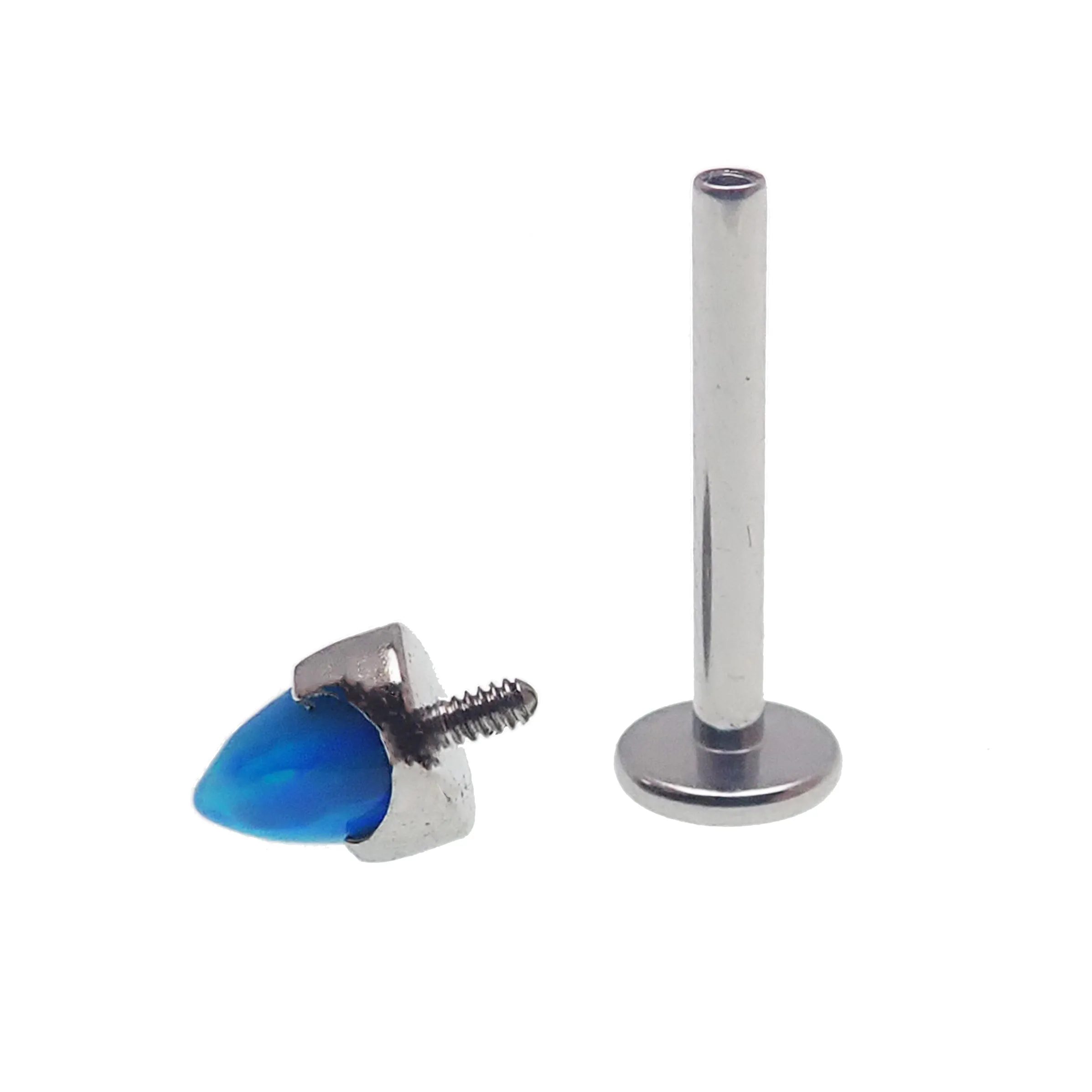 Opal 4mm Cone Flatback Labrets 14g, 16g, 18g