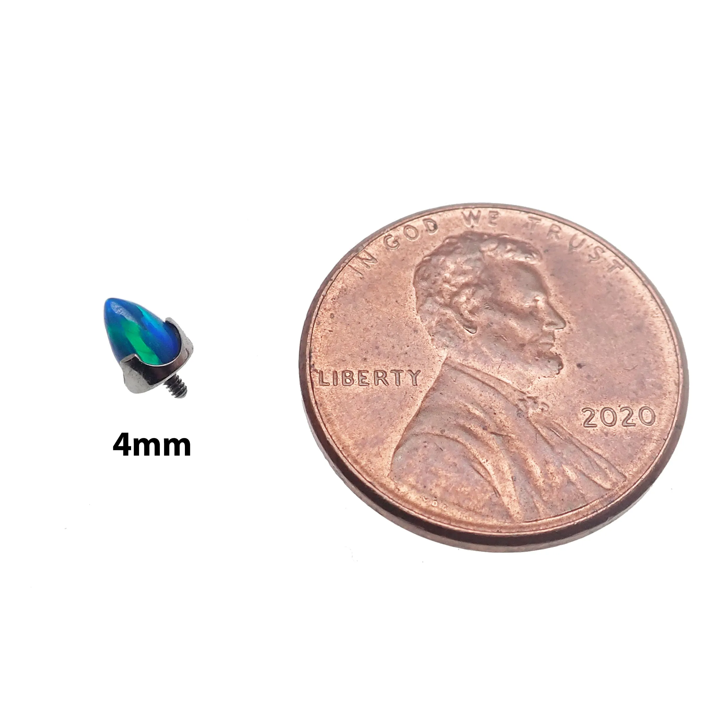 Opal 4mm Cone Flatback Labrets 14g, 16g, 18g