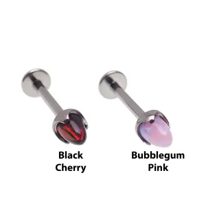 Opal 4mm Cone Flatback Labrets 14g, 16g, 18g