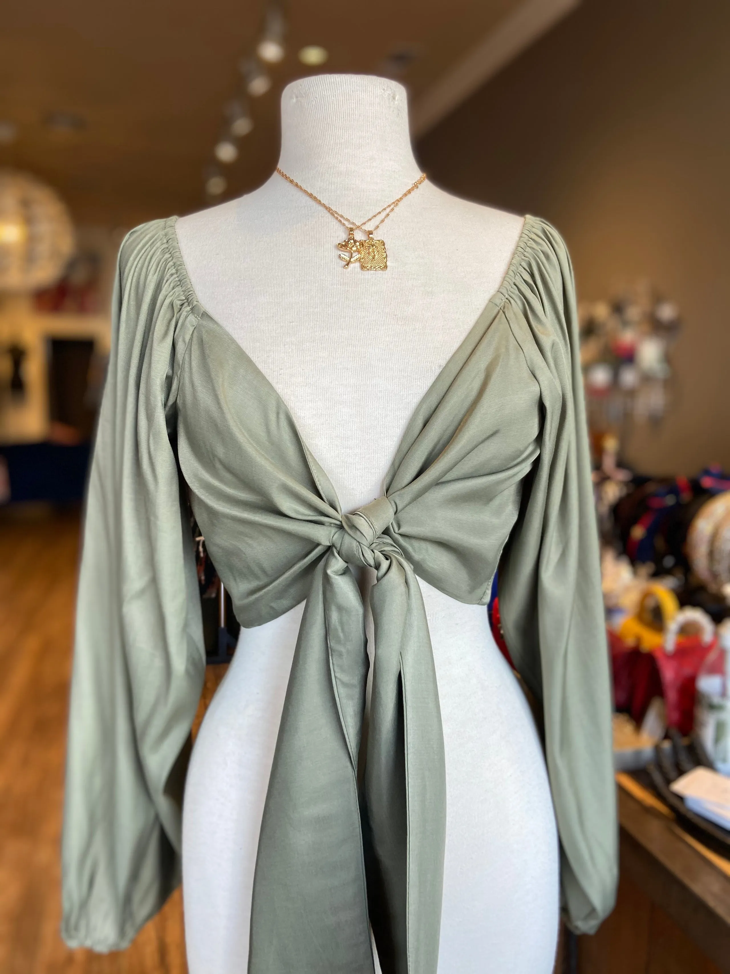 Open Back Tye Crop