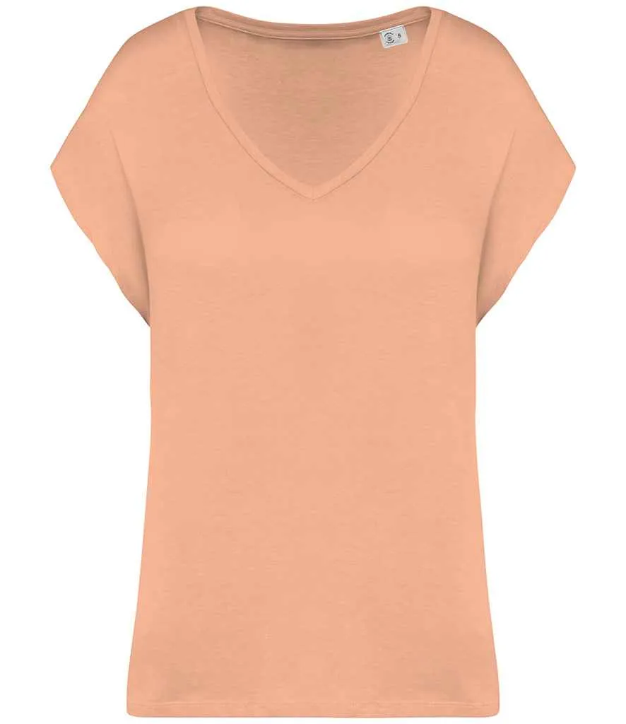 Organic Oversized V-neck T-shirt: Womens