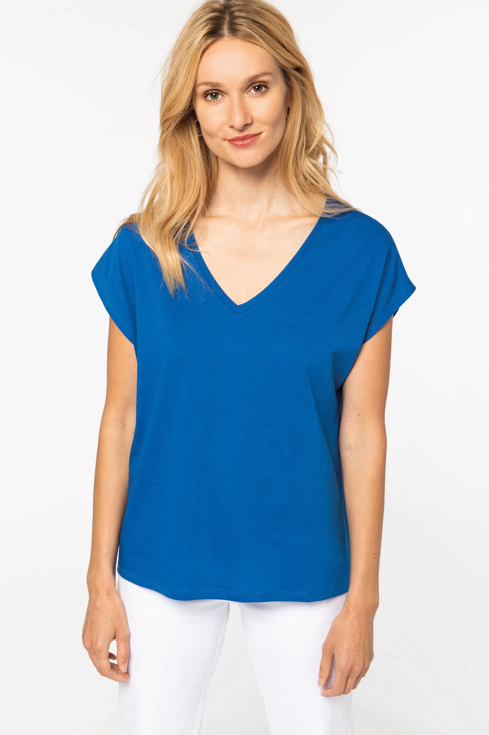 Organic Oversized V-neck T-shirt: Womens