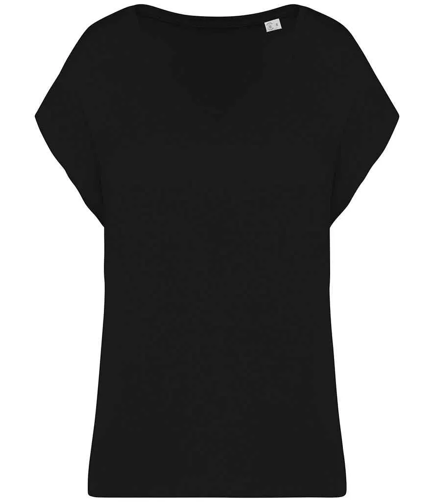 Organic Oversized V-neck T-shirt: Womens